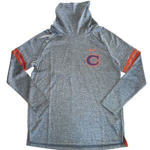 Clemson Tigers Nike Women's Sz Medium Gray Vault Sleeve Striped Funnel Neck ACC